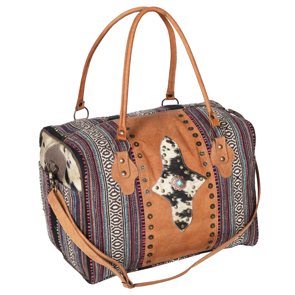 OHLAY KB659 DUFFEL Upcycled Wool Hair-on Genuine Leather women bag western handbag purse