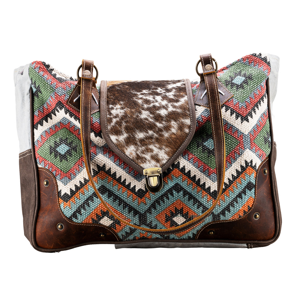 OHLAY KB664 TOTE Upcycled Wool Canvas Hair-on Genuine Leather women bag western handbag purse