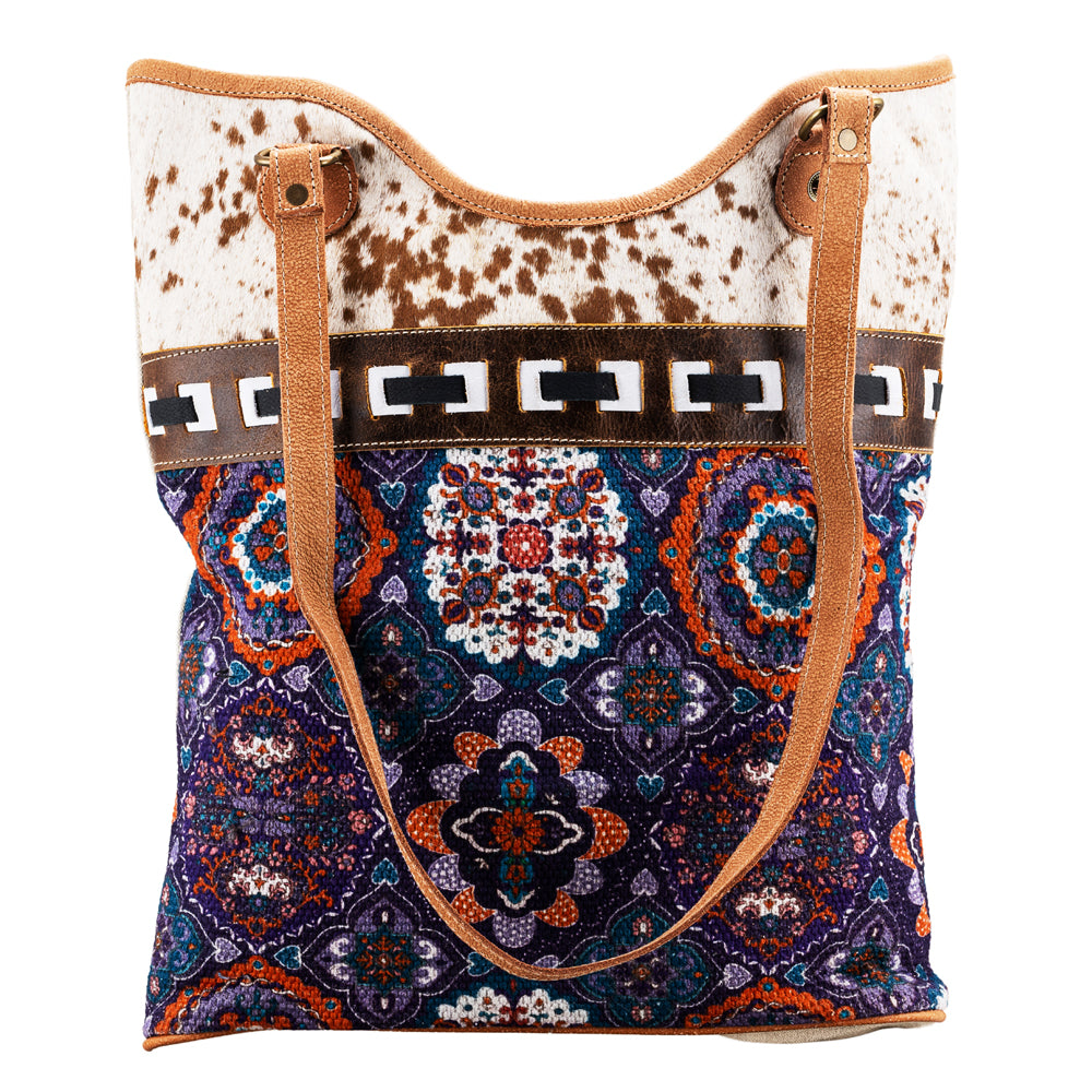 OHLAY KB668 TOTE Upcycled Wool Canvas Hair-on Genuine Leather women bag western handbag purse