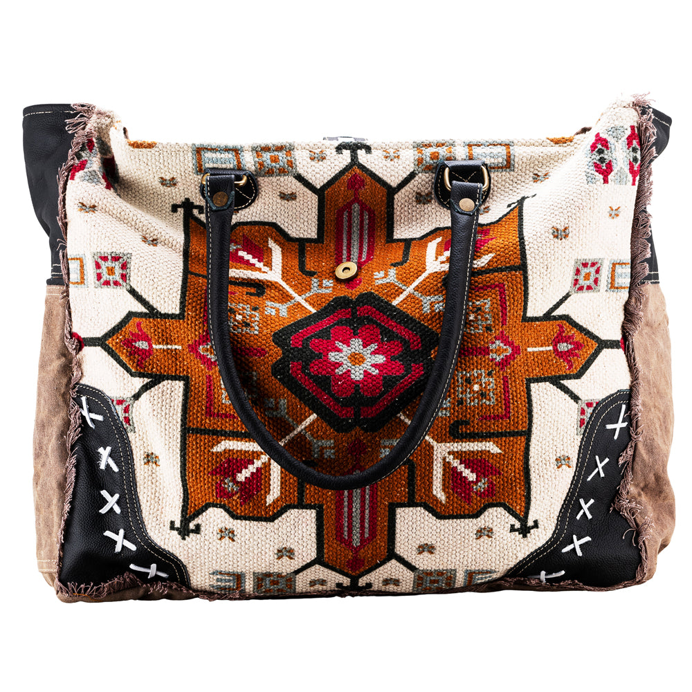 OHLAY WEEKENDER Upcycled Wool Upcycled Canvas Genuine Leather women bag western handbag purse