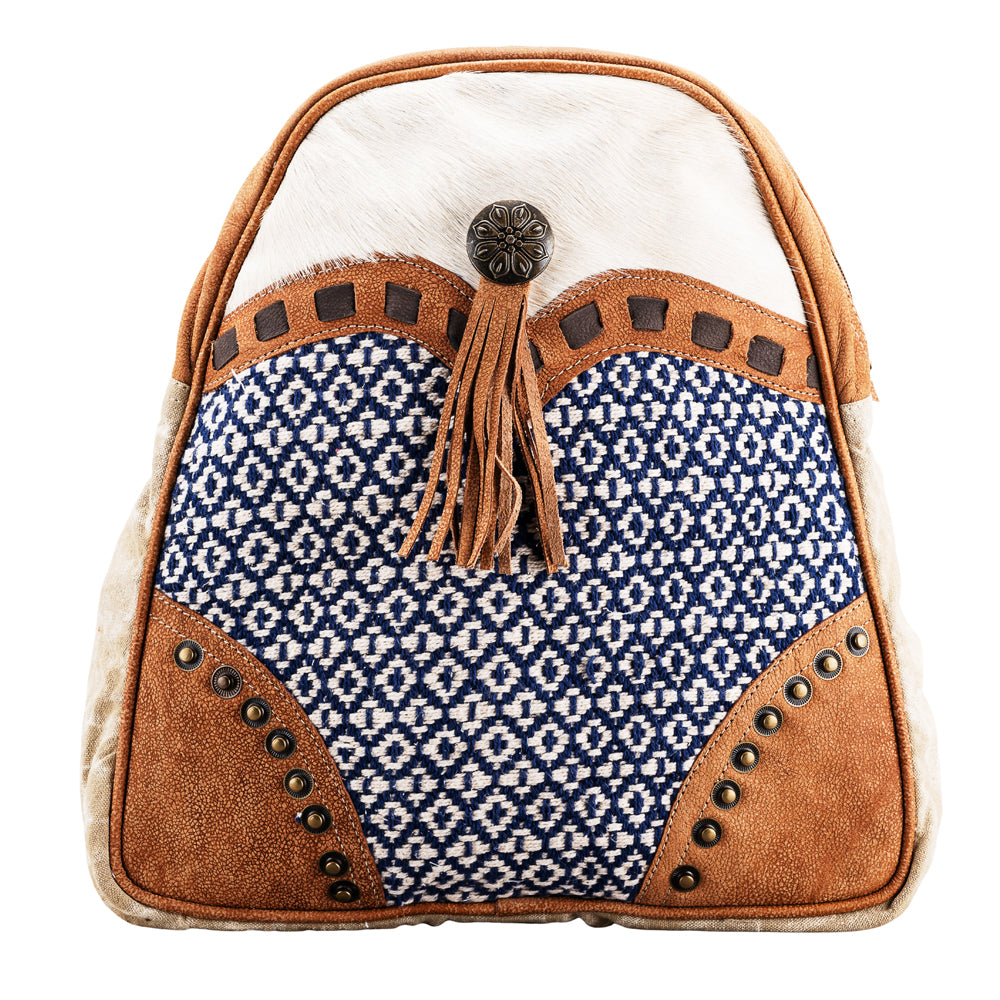 OHLAY KB680 Backpack Upcycled Canvas Hair-On Genuine Leather women bag western handbag purse