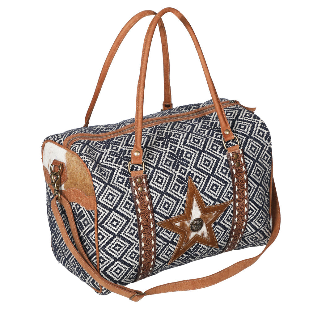 OHLAY KB689 DUFFEL Hand Tooled Upcycled Wool Embossed Hair-on Genuine Leather women bag western handbag purse