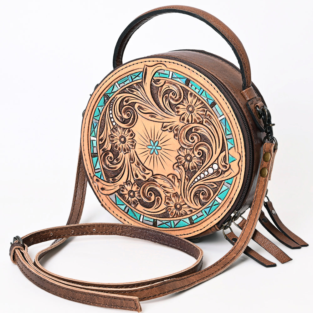 American Darling Canteen Bag Hand Tooled Genuine Leather Western Women | Handbag Purse Travel Clutch