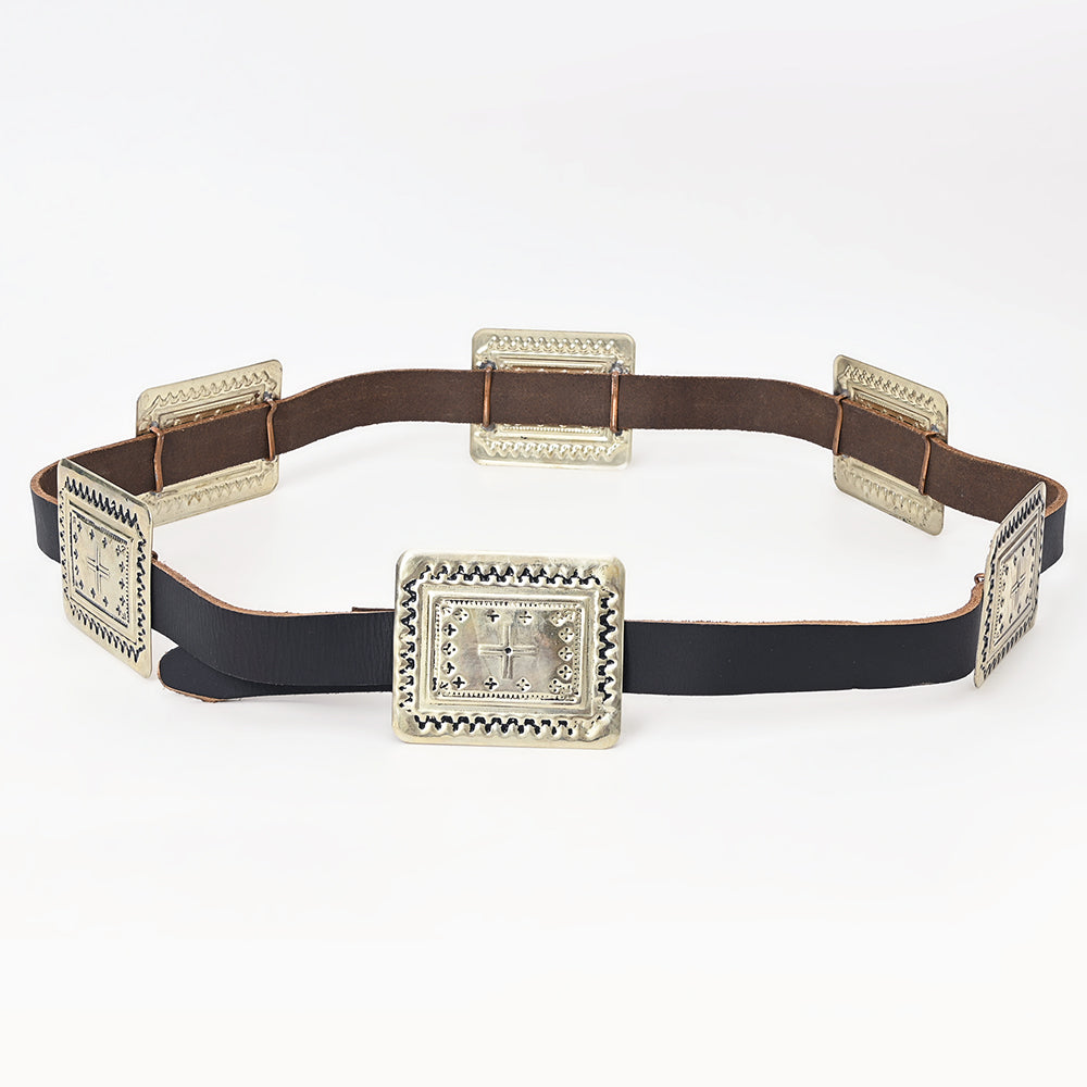 American Darling Full Grain Genuine Leather Belt Womens Western with Removable Buckle Hunter Green Small