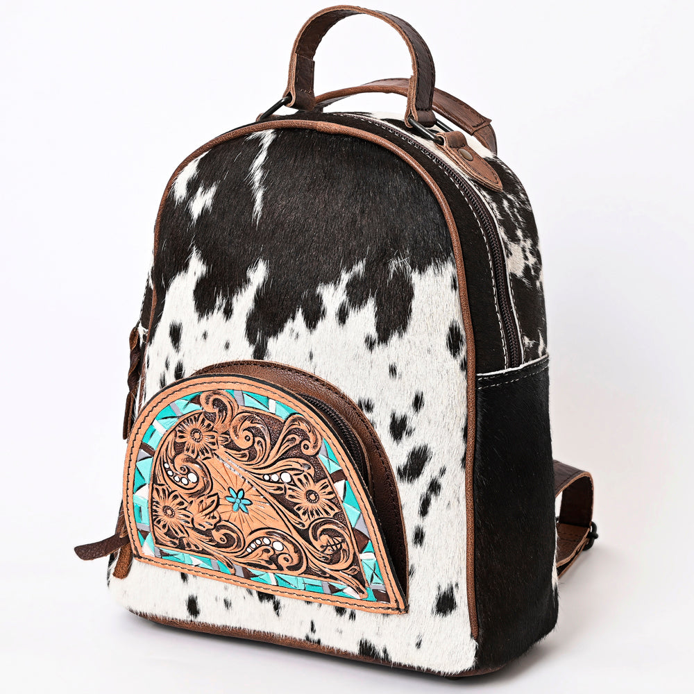 American Darling Backpack Hand Tooled Hair on Genuine Leather Western Women Bag | for Laptop School Purse Travel
