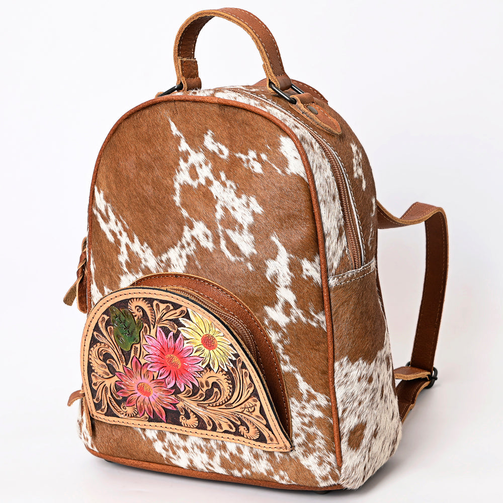 American Darling Backpack Hand Tooled Hair on Genuine Leather Western Women Bag | for Laptop School Purse Travel