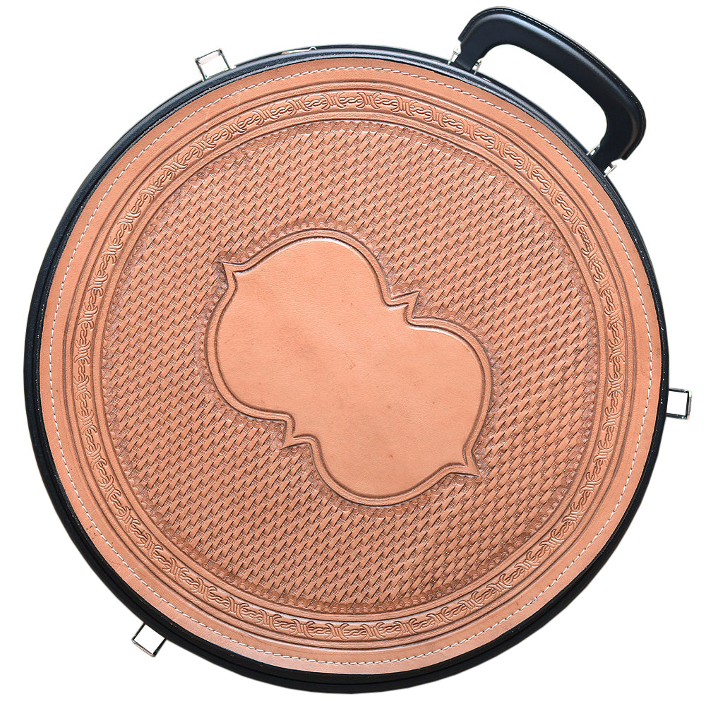 Hilason Small 2 Rope Capacity Rope can w/ Hand Made Leather Trim Black