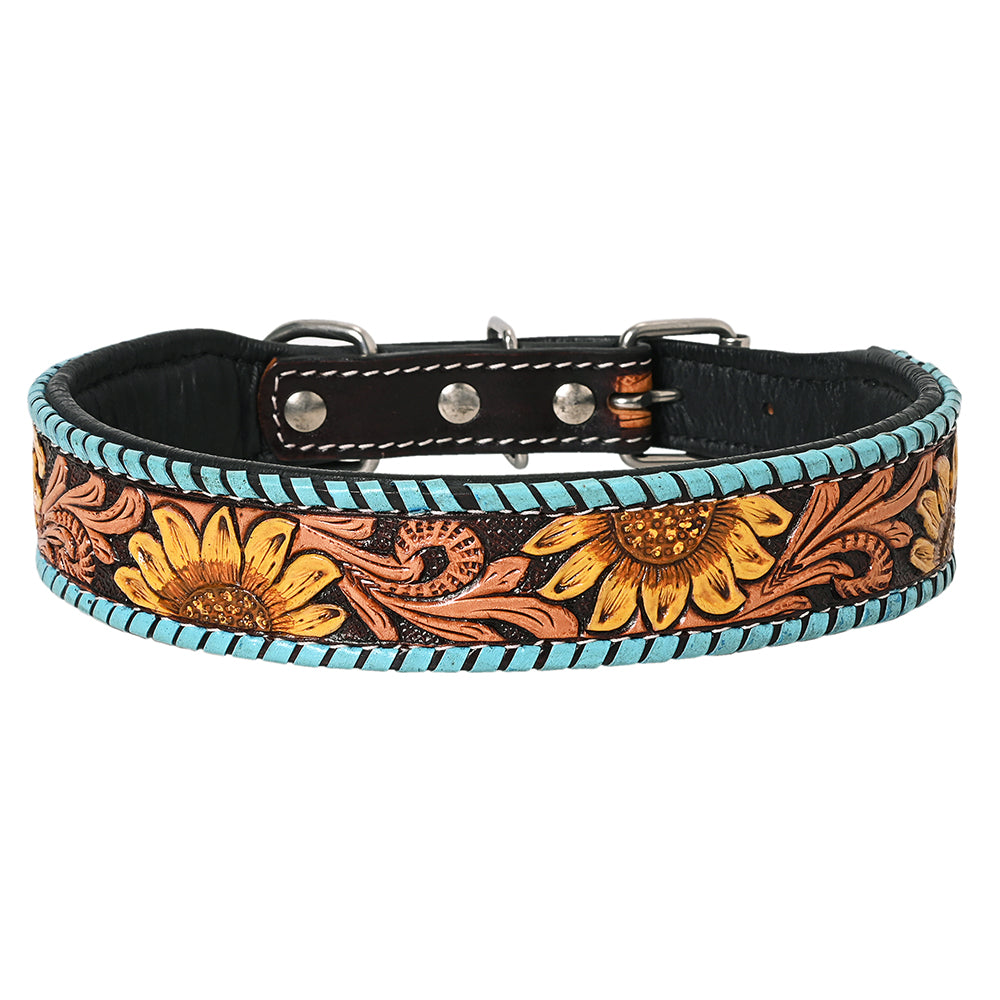 HILASON Western Genuine Leather Heavy Duty Hand Painted Dog Collar