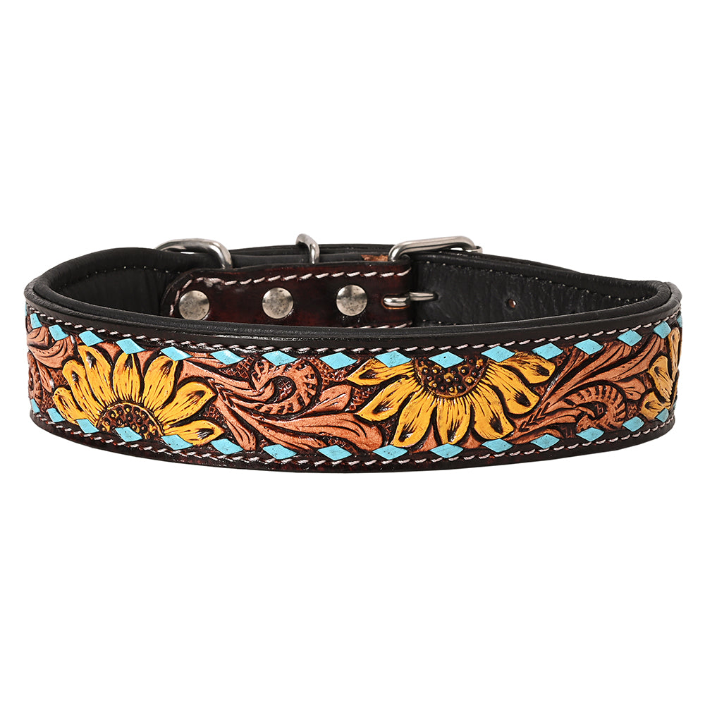 HILASON Western Genuine Leather Heavy Duty Hand Painted Dog Collar