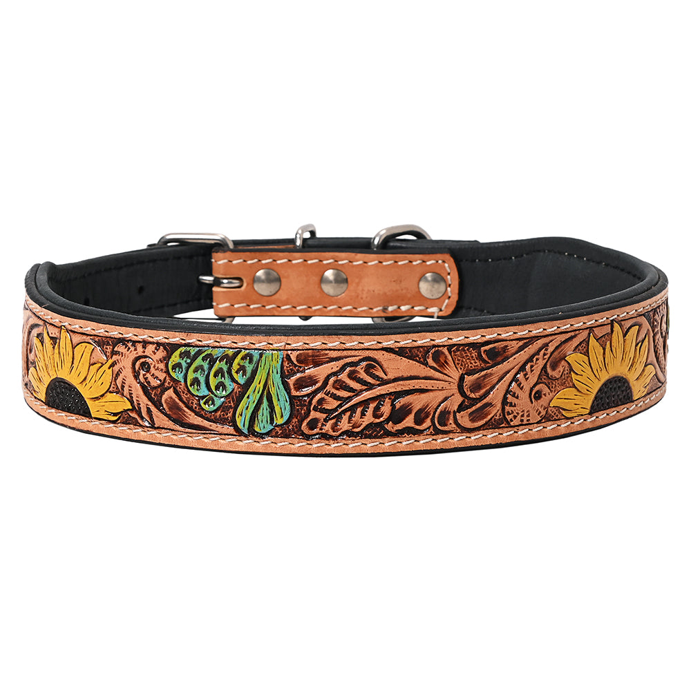 HILASON Western Genuine Leather Heavy Duty Hand Painted Dog Collar
