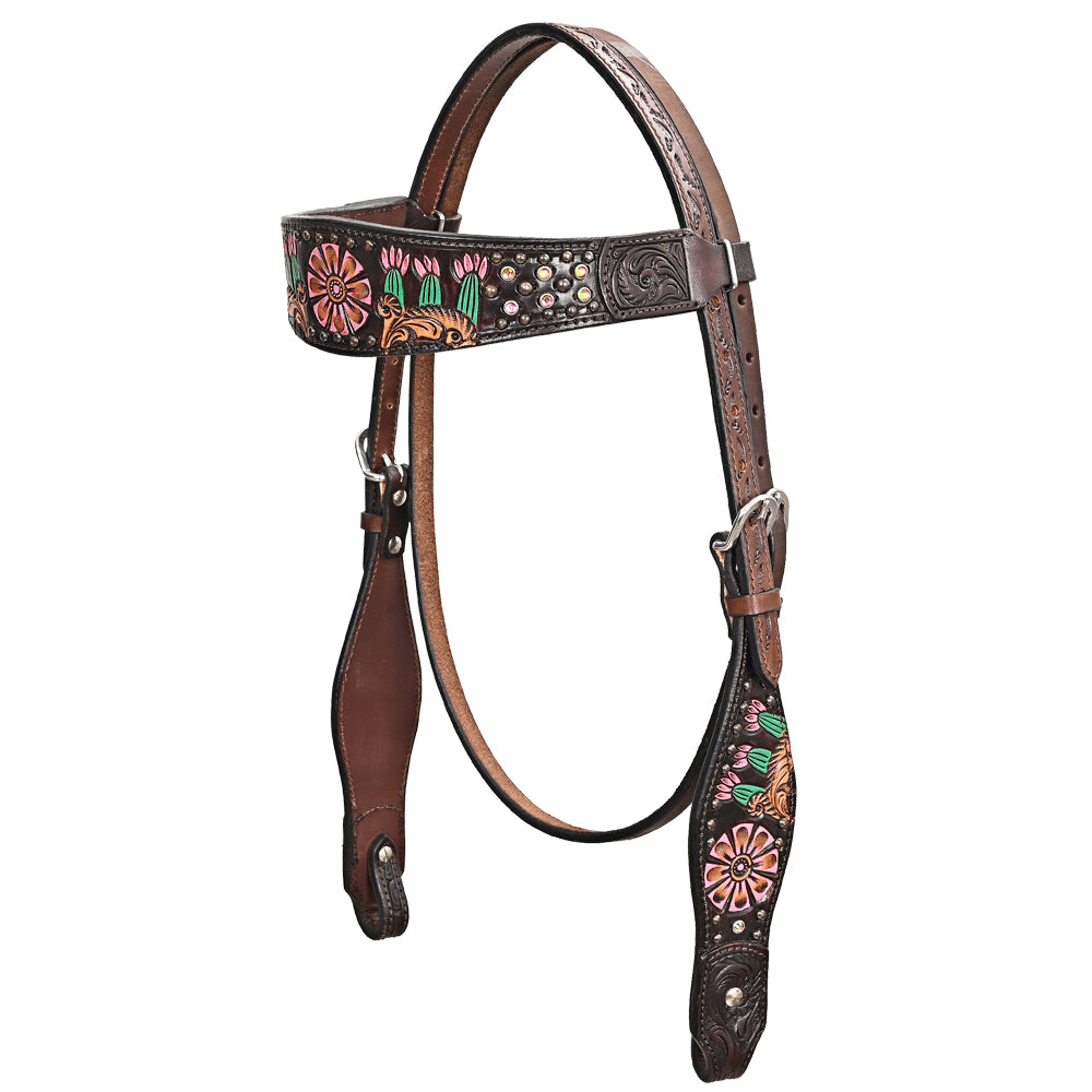 HILASON Western Horse Floral Headstall Breast Collar Set American Leather Brown | Tack for Horses