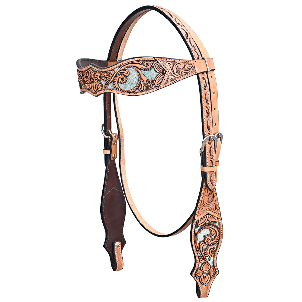 HILASON Western Horse Headstall Breast Collar American Leather Tan