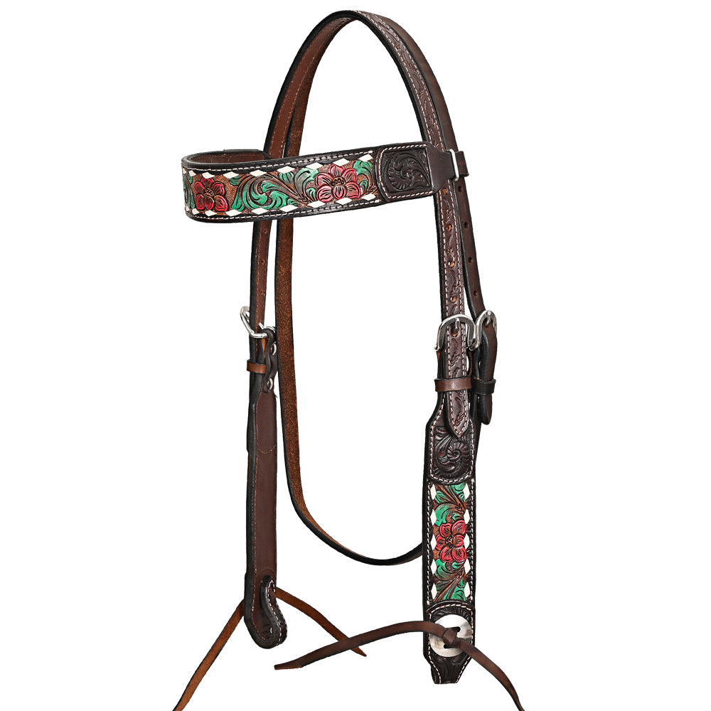 HILASON Western Horse Headstall Breast Collar Leather Brown | Tack Set for Horses