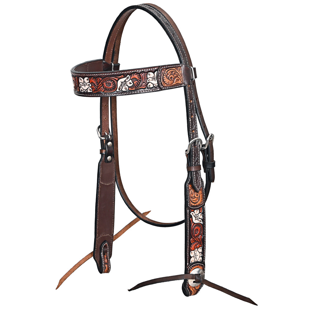 HILASON Western Horse Headstall Breast Collar Leather Brown | Tack Set for Horses