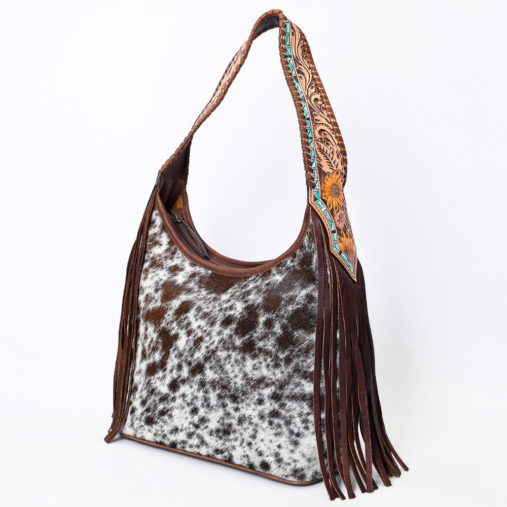 American Darling Hobo Hair-On Saddle Blanket Fabric Genuine Leather Western Women Bag | Handbag Purse Bags for Wallet Cute