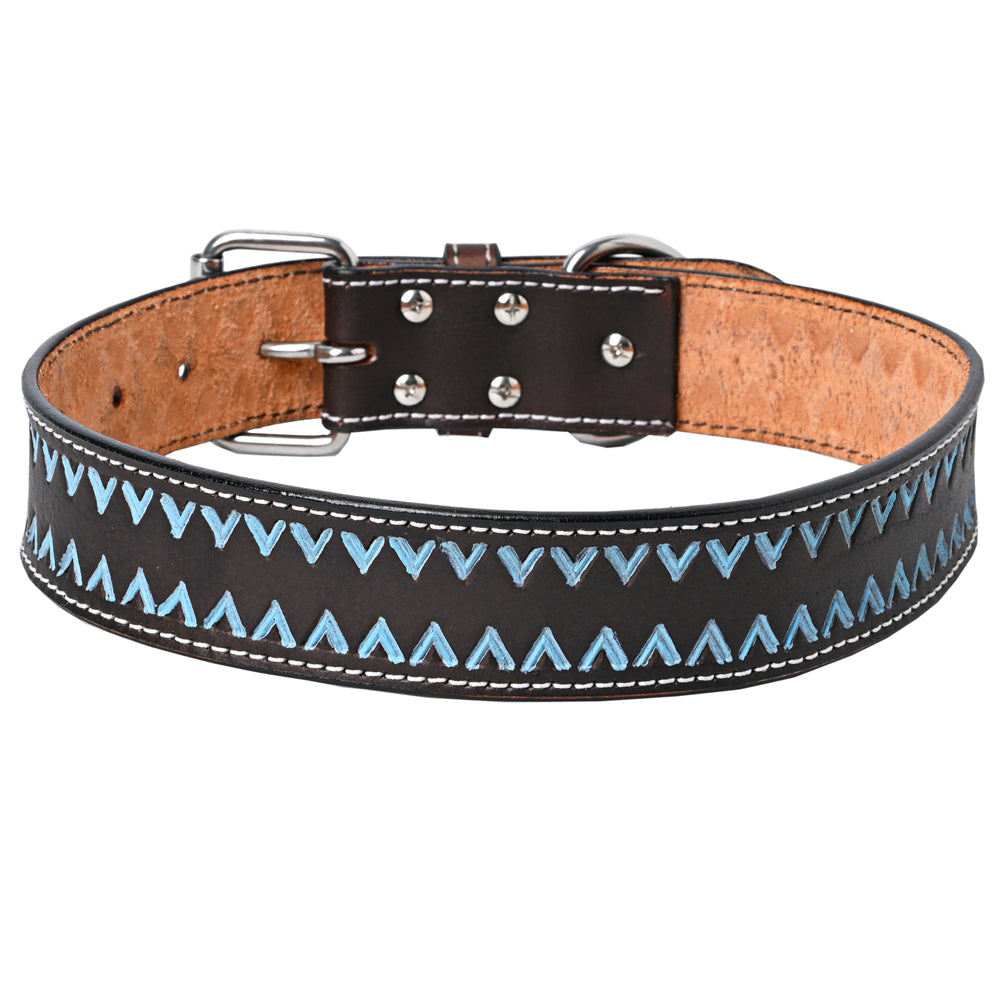 HILASON Western Genuine Leather Heavy Duty Hand Painted Dog Collar