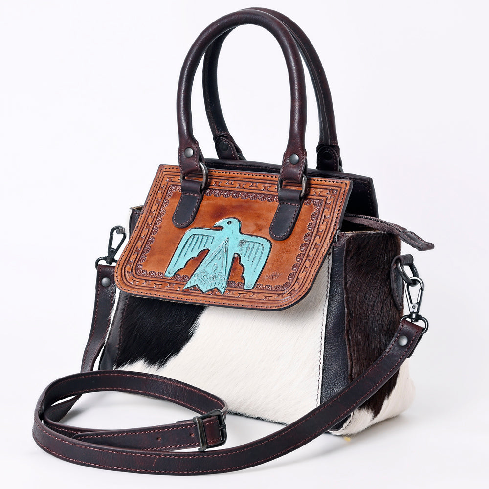 ADBGZX911 American Darling Hand Tooled Hair On Genuine Leather Women Bag Western Handbag Purse