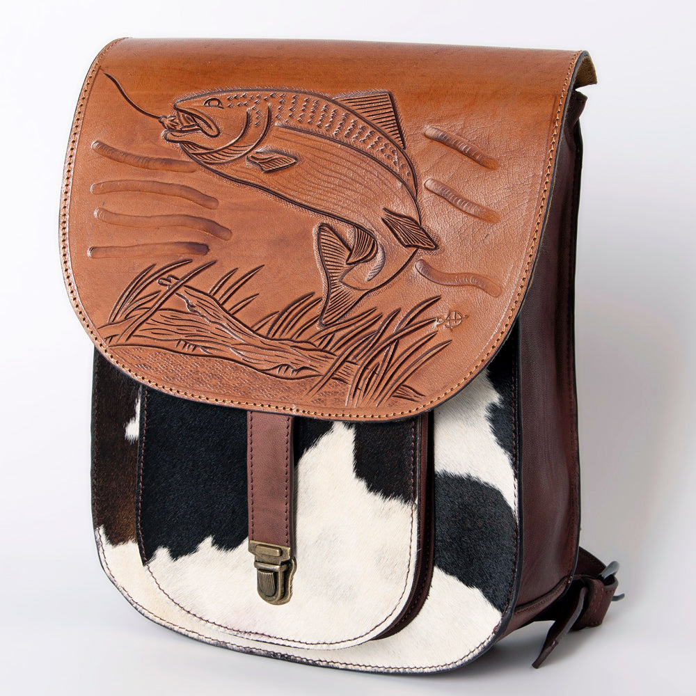 American Darling Backpack Hand Tooled Hair On Genuine Leather Women bag | Laptop School Travel