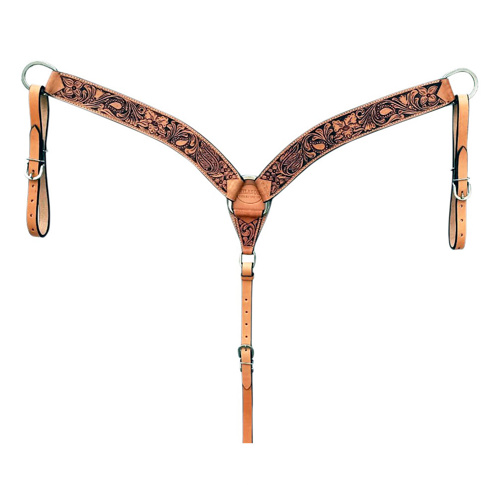 HILASON Western Horse Headstall Breast Collar Tack American Leather Tan | Set for Horses