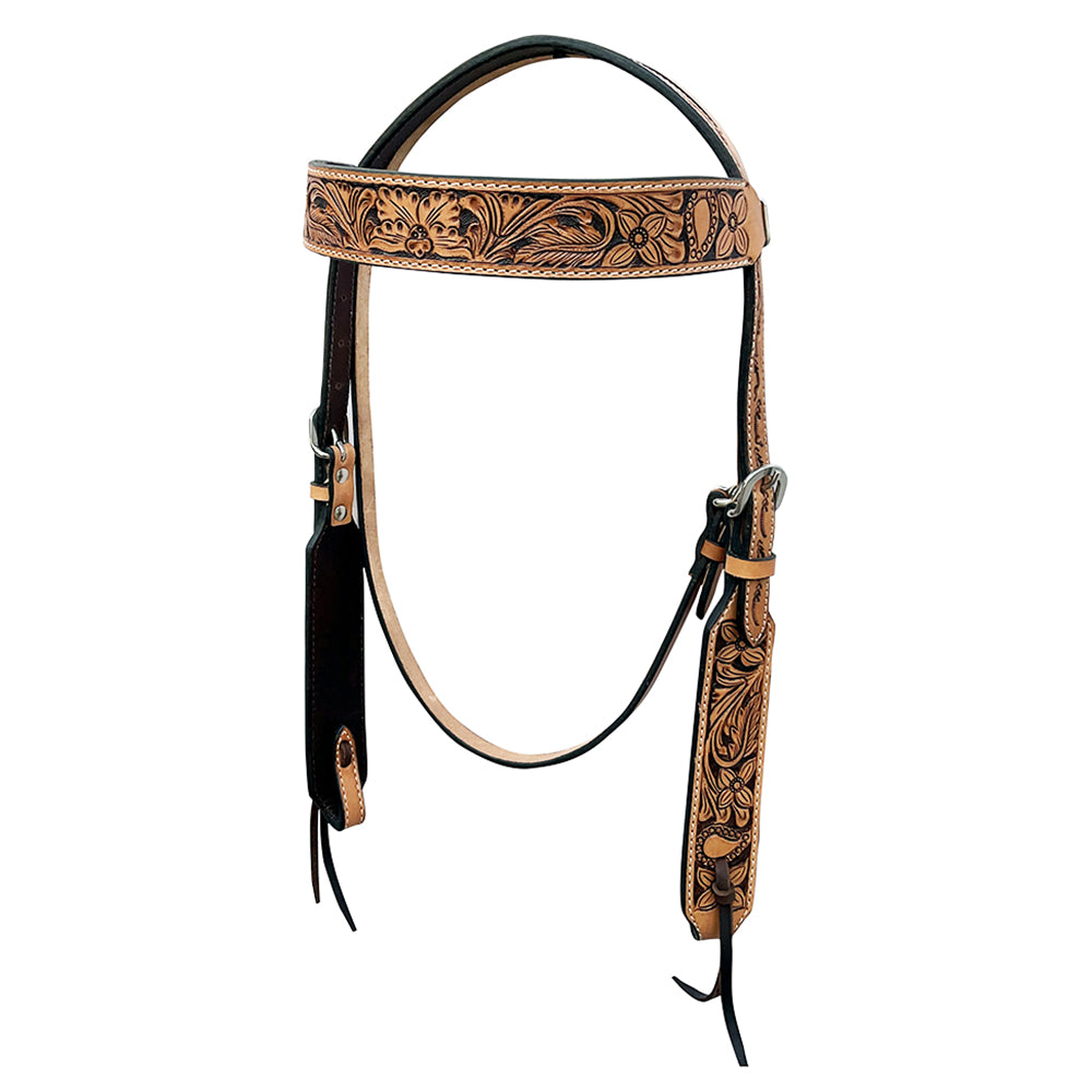 HILASON Western Horse Headstall Breast Collar Tack American Leather Tan | Set for Horses