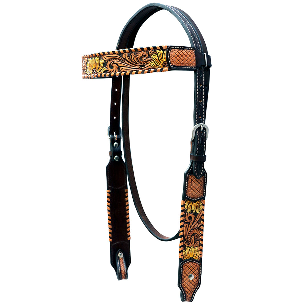HILASON Western Horse Tack Set American Leather Dark Brown Harness | Leather Headstall | Leather Breast Collar | Tack Set for Horses
