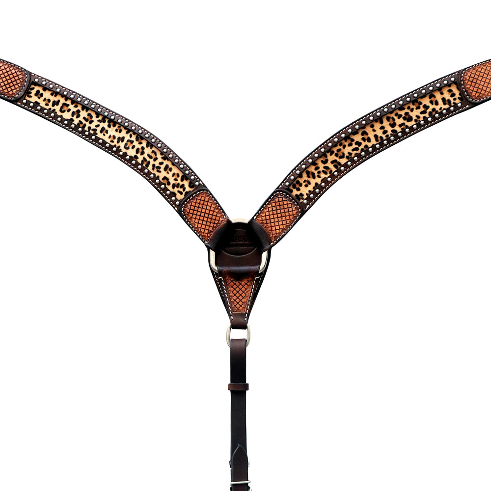 HILASON Western Leather Horse Headstall Breast Collar American Dark Brown Harness | Tack Set for Horses
