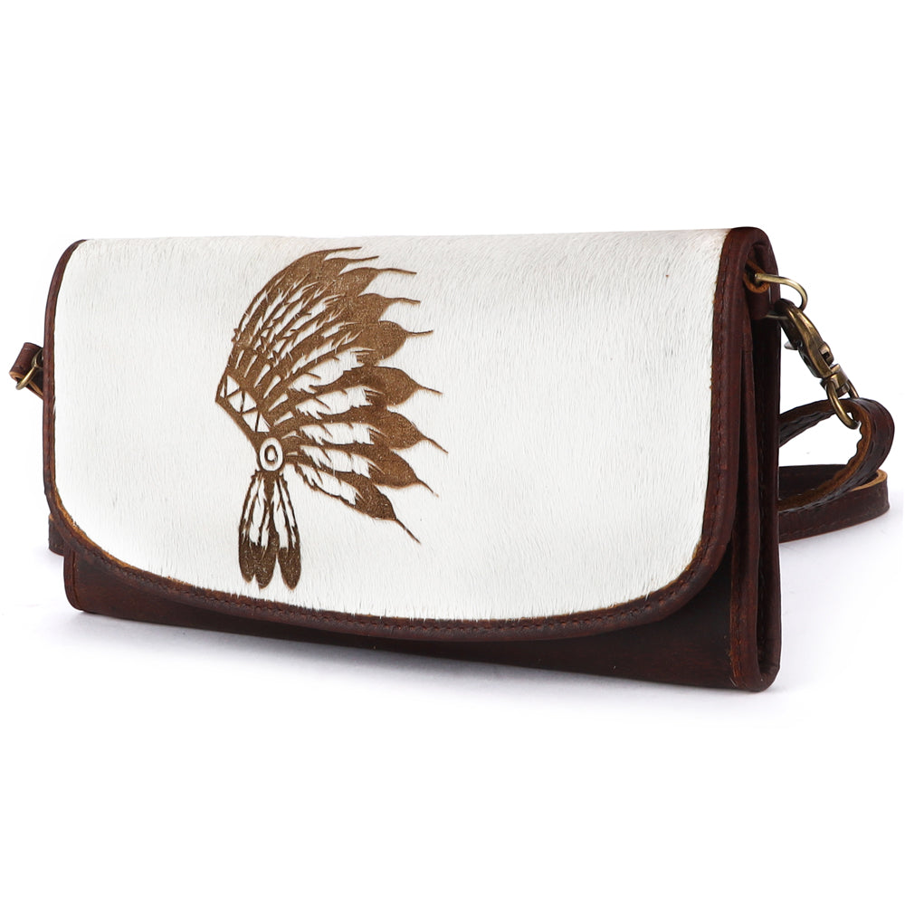 American Darling Wallet Hair on Full Grain Genuine Leather Western Women Bag | Handbag Purse Travel Clutch