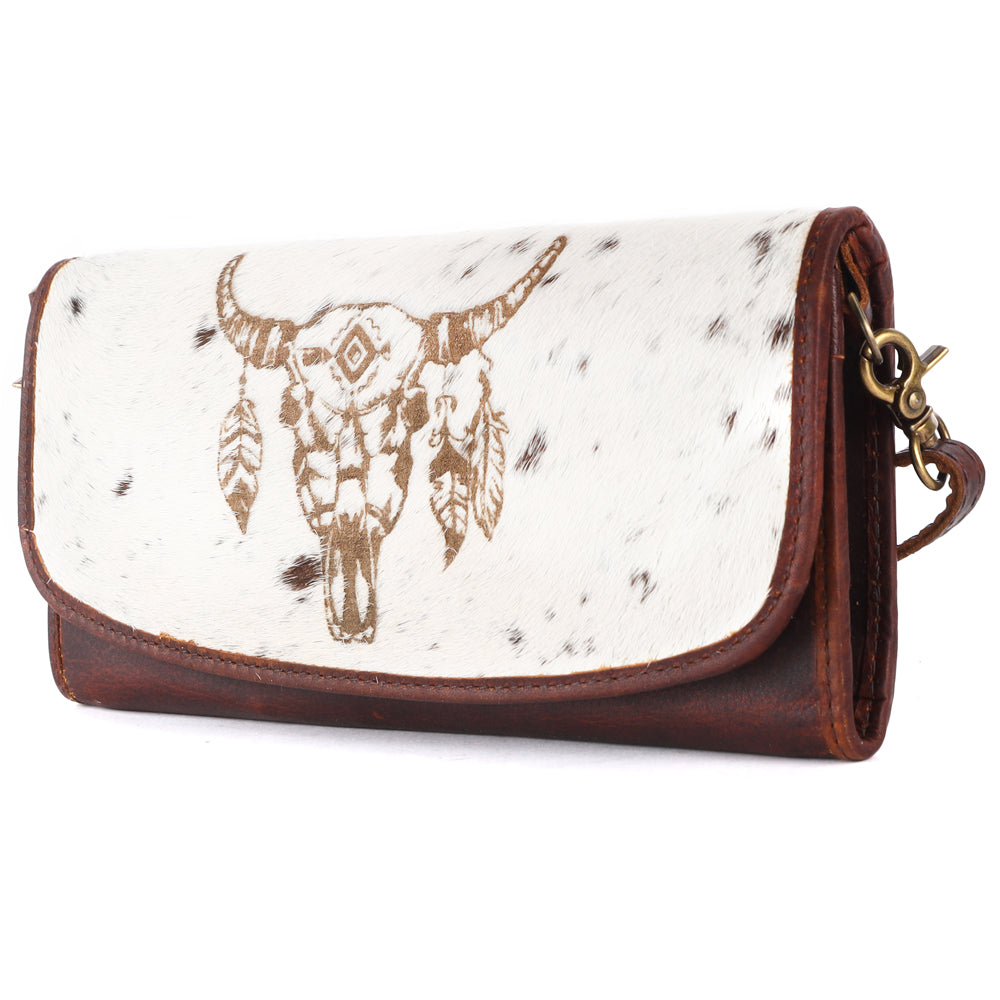 American Darling Wallet Hair on Full Grain Genuine Leather Western Women Bag | Handbag Purse Travel Clutch