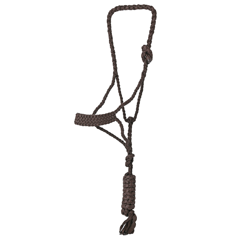 HILASON Western Horse Halter Basic Poly Rope with Lead Floral Leather 10 Ft | Halters for Horses and