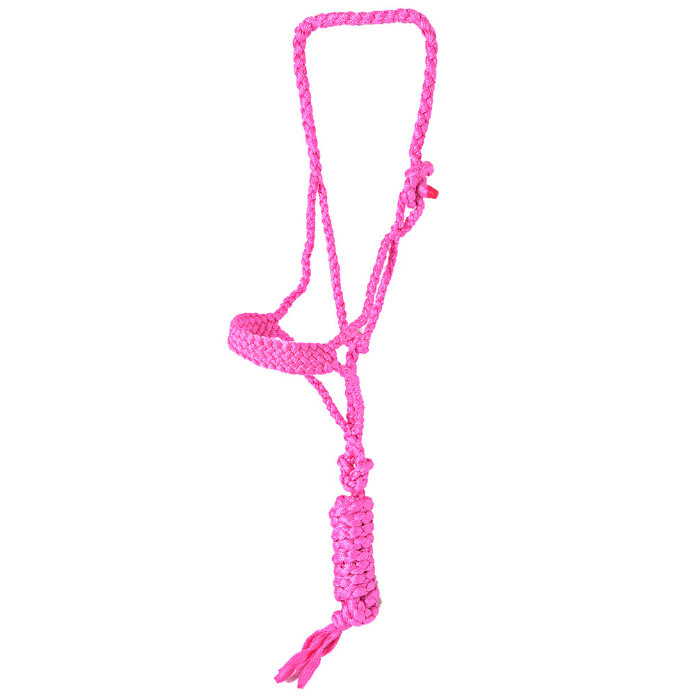 HILASON Western Horse Halter Basic Poly Rope with Lead Floral Leather 10 Ft | Halters for Horses and