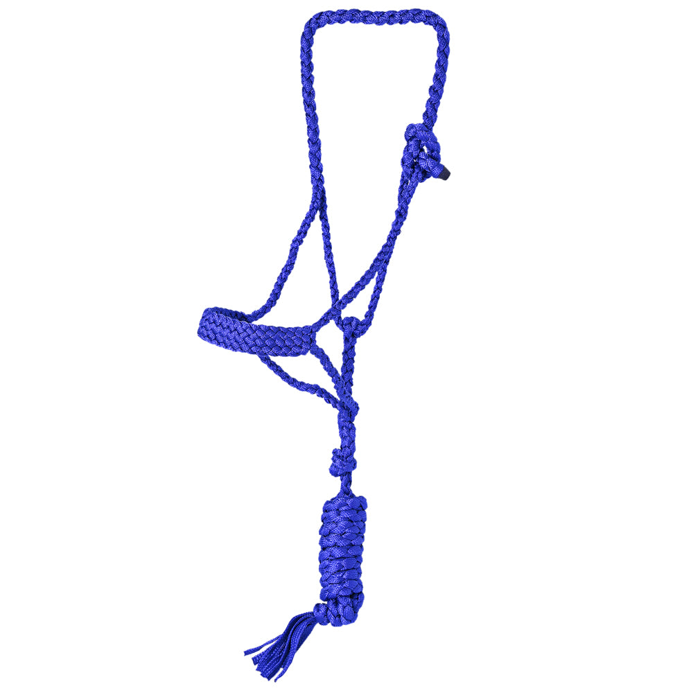 HILASON Western Horse Halter Basic Poly Rope with Lead Floral Leather 10 Ft | Halters for Horses and