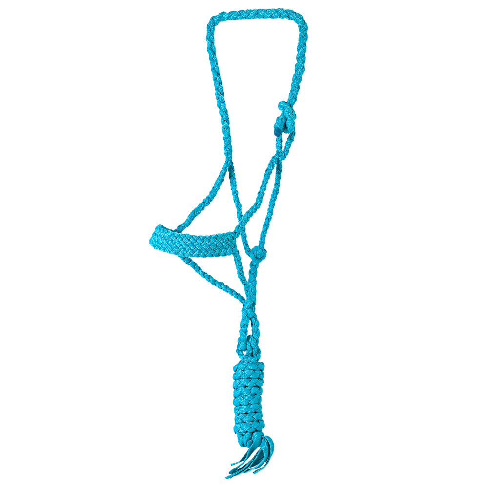 HILASON Western Horse Halter Basic Poly Rope with Lead Floral Leather 10 Ft | Halters for Horses and