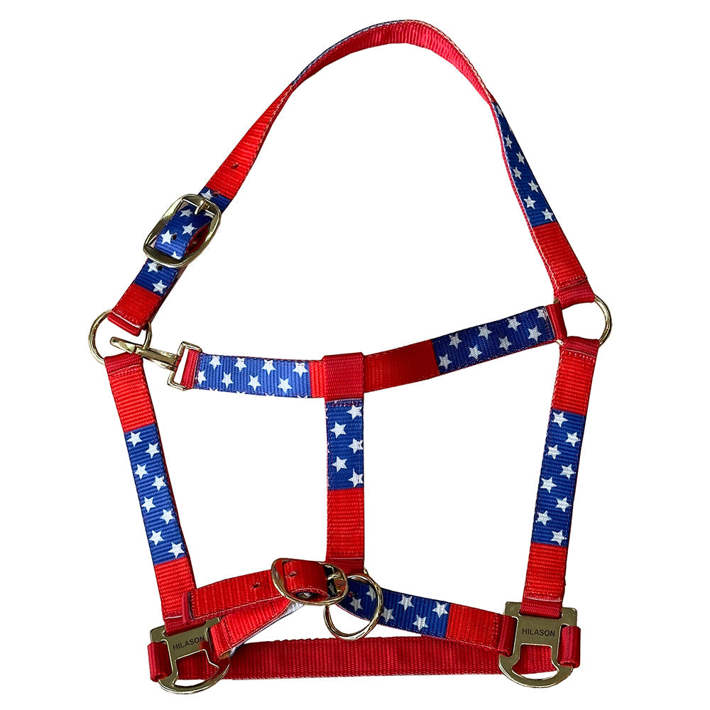 HILASON Western Horse Top Grade Nylon Comfortable & Flexible Halter US Flag