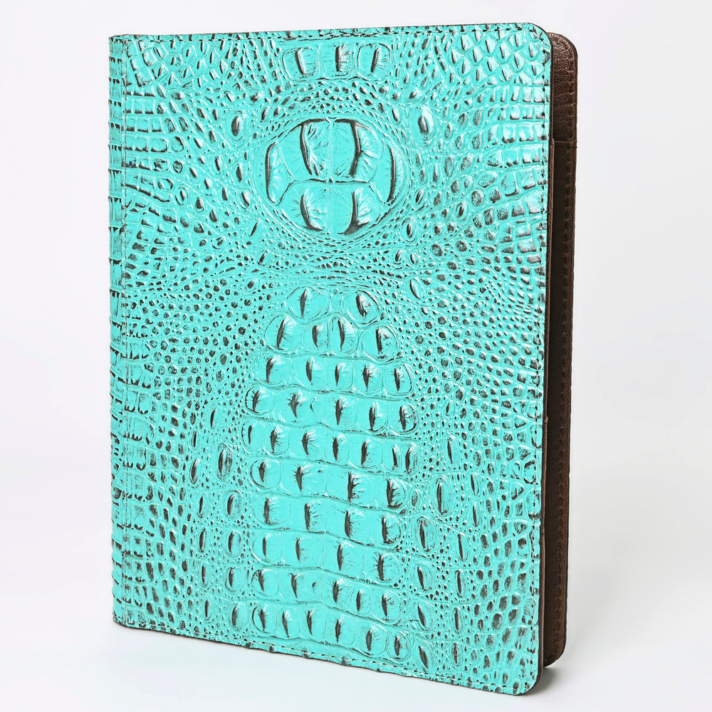 American Darling Portfolio Bag Hand Tooled Crocodile Embossed Genuine Leather Western Women | Student for Sketches