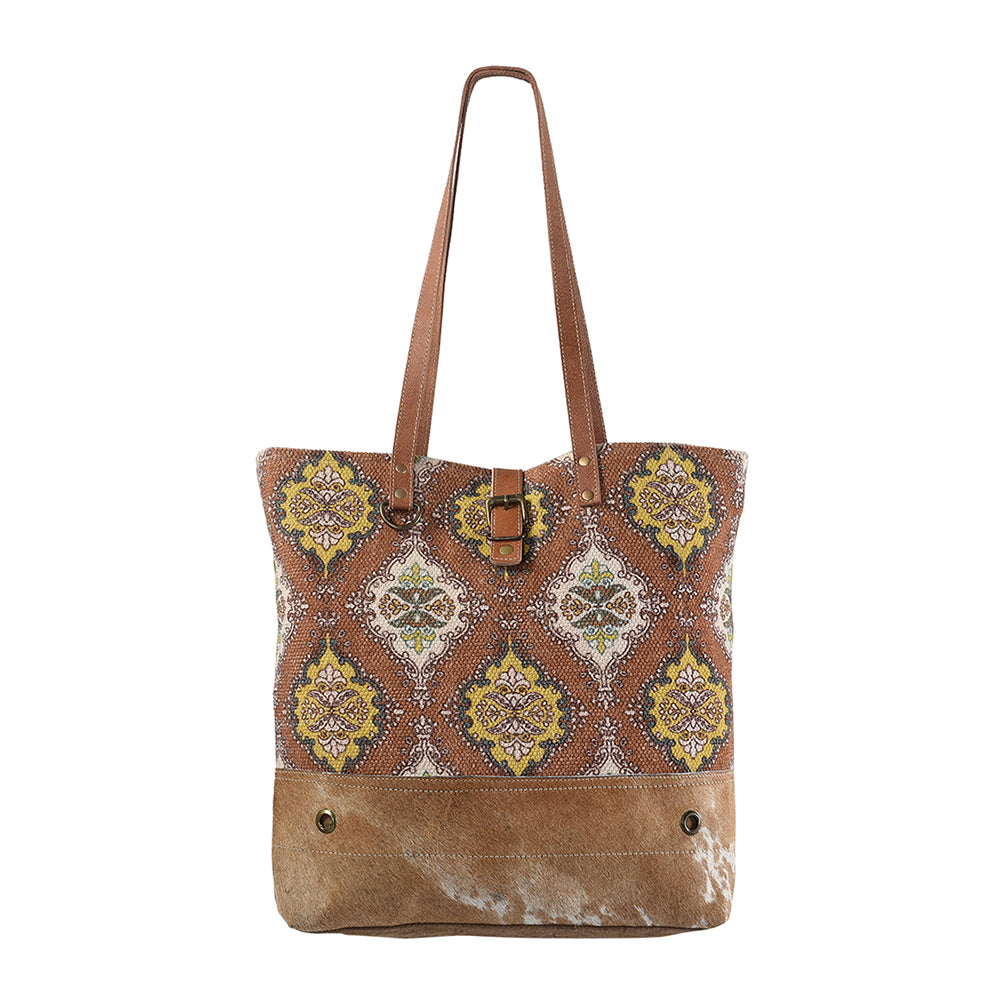 OHLAY KB237 TOTE Upcycled Wool Canvas Hair-on Genuine Leather women bag western handbag purse