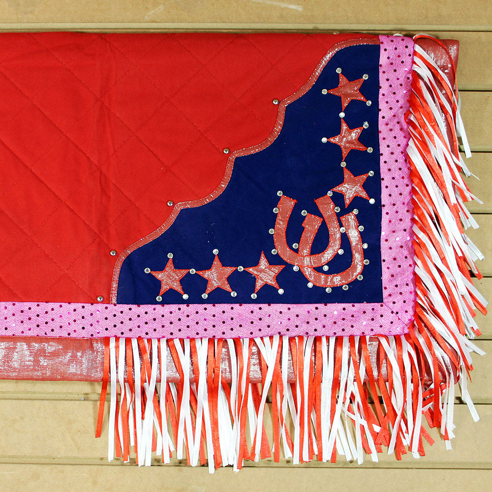 Csb920 Hilason Western Show Barrel Racing Rodeo Saddle Blanket Pad Pink & Blue