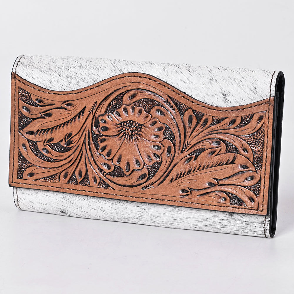 OHLAY Wallet Hand Tooled Hair-On Genuine Leather Women Bag Western Handbag Purse | Womens Handbags |Leather Belt for Summer