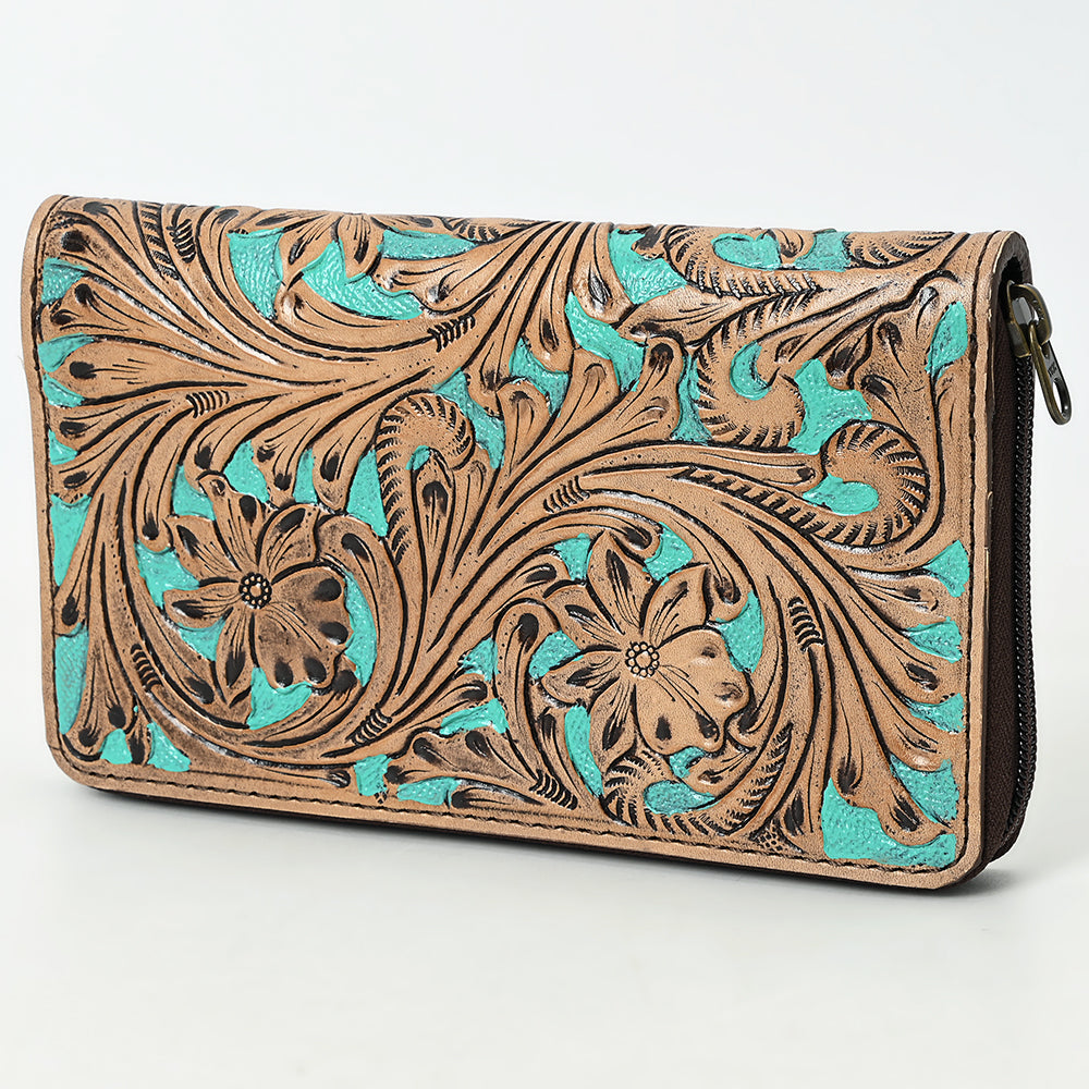 OHLAY WALLET Hand Tooled Genuine Leather women bag western handbag purse