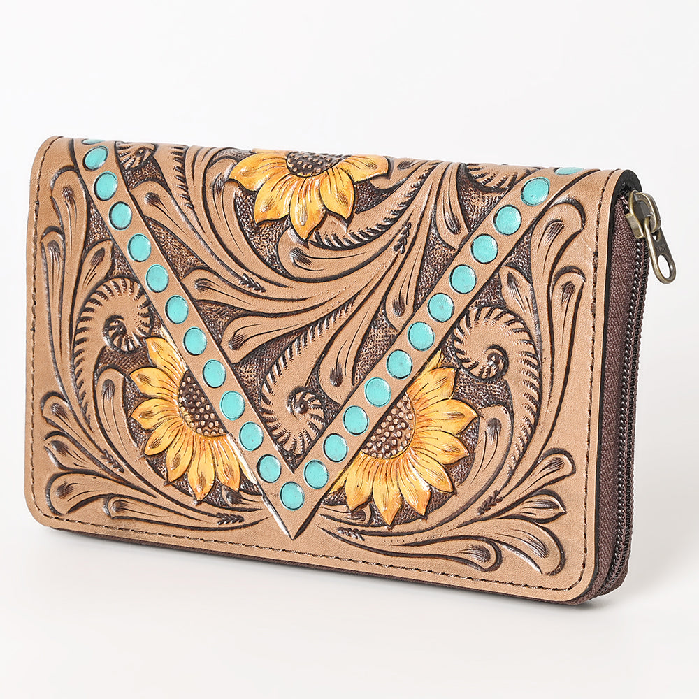 OHLAY Wallet Hand Tooled Genuine Leather Women Bag Western Handbag Purse | Womens Handbags |Leather Belt for Summer