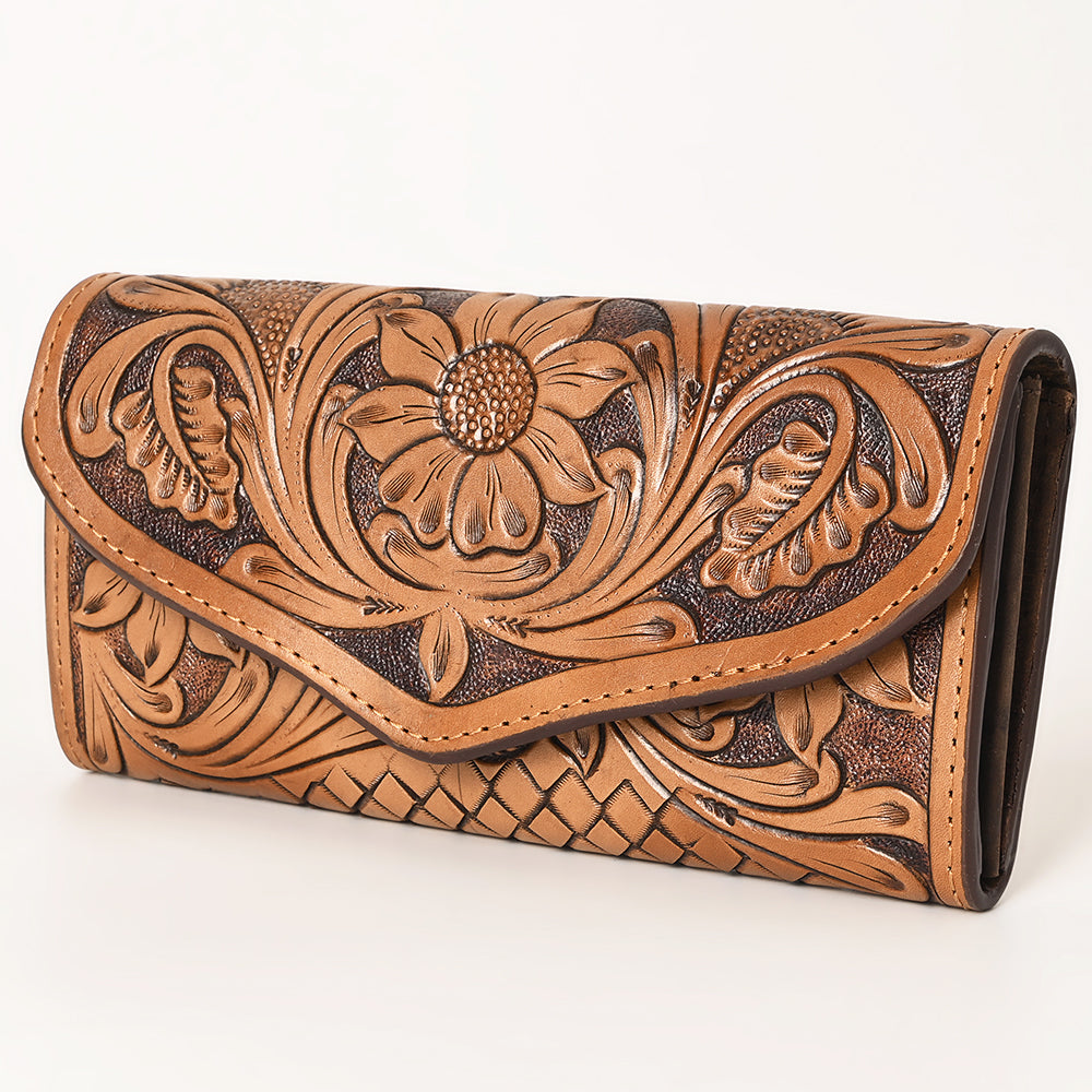 OHLAY Wallet Hand Tooled Genuine Leather Women Bag Western Handbag Purse | Womens Handbags |Leather Belt for Summer