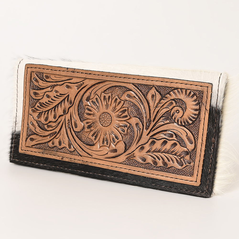 OHLAY Wallet Hand Tooled Hair-On Genuine Leather Women Bag Western Handbag Purse | Womens Handbags |Leather Belt for Summer