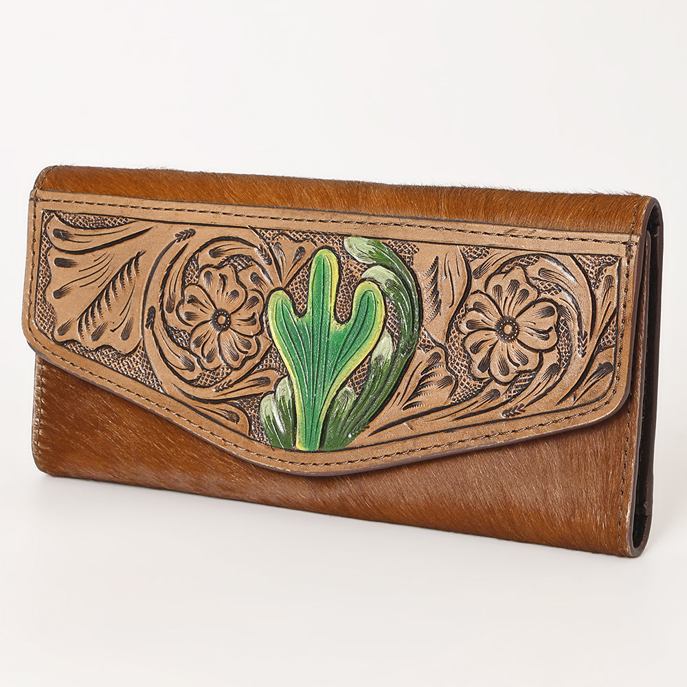 OHLAY Wallet Hand Tooled Hair-On Genuine Leather Women Bag Western Handbag Purse | Womens Handbags |Leather Belt for Summer