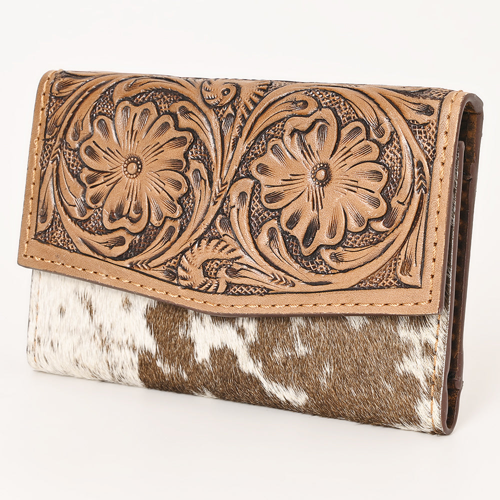 OHLAY Wallet Hand Tooled Hair-On Genuine Leather Women Bag Western Handbag Purse | Womens Handbags |Leather Belt for Summer