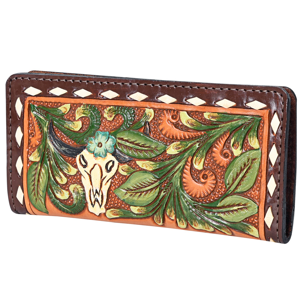 OHLAY Wallet Hand Tooled Genuine Leather Women Bag Western Handbag Purse | Womens Handbags |Leather Belt for Summer