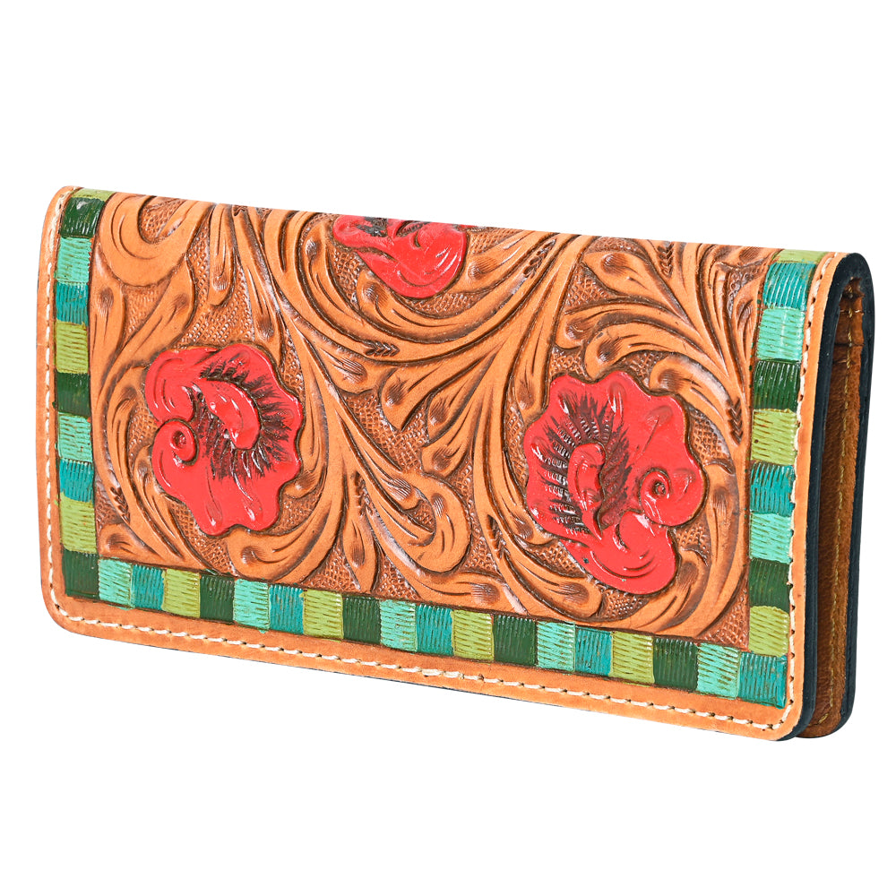 OHLAY Wallet Hand Tooled Genuine Leather Women Bag Western Handbag Purse | Womens Handbags |Leather Belt for Summer