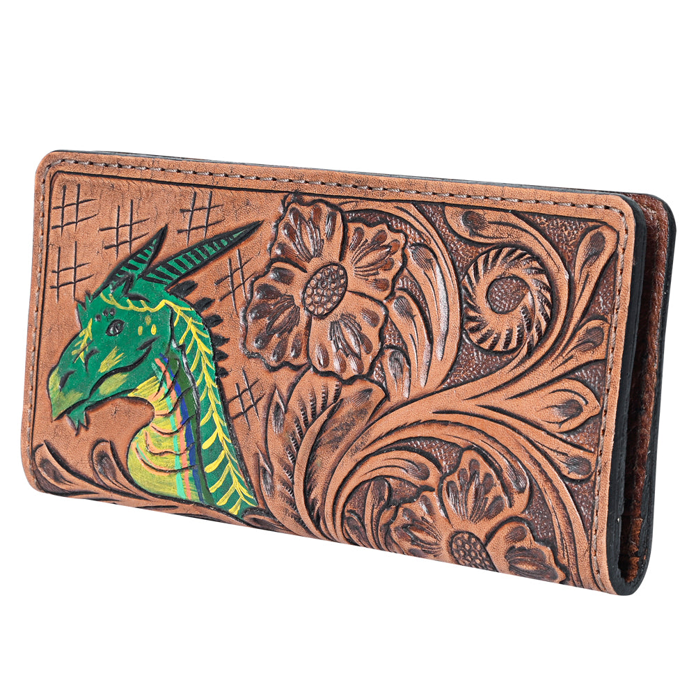 OHLAY Wallet Hand Tooled Genuine Leather Women Bag Western Handbag Purse | Womens Handbags |Leather Belt for Summer