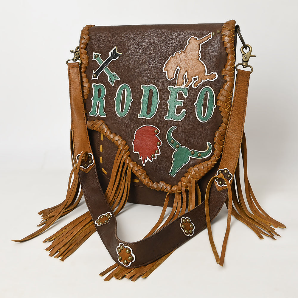 American Darling Messenger I Hand Tooled Hair-On Genuine Leather Women Bag Western Handbag Purse