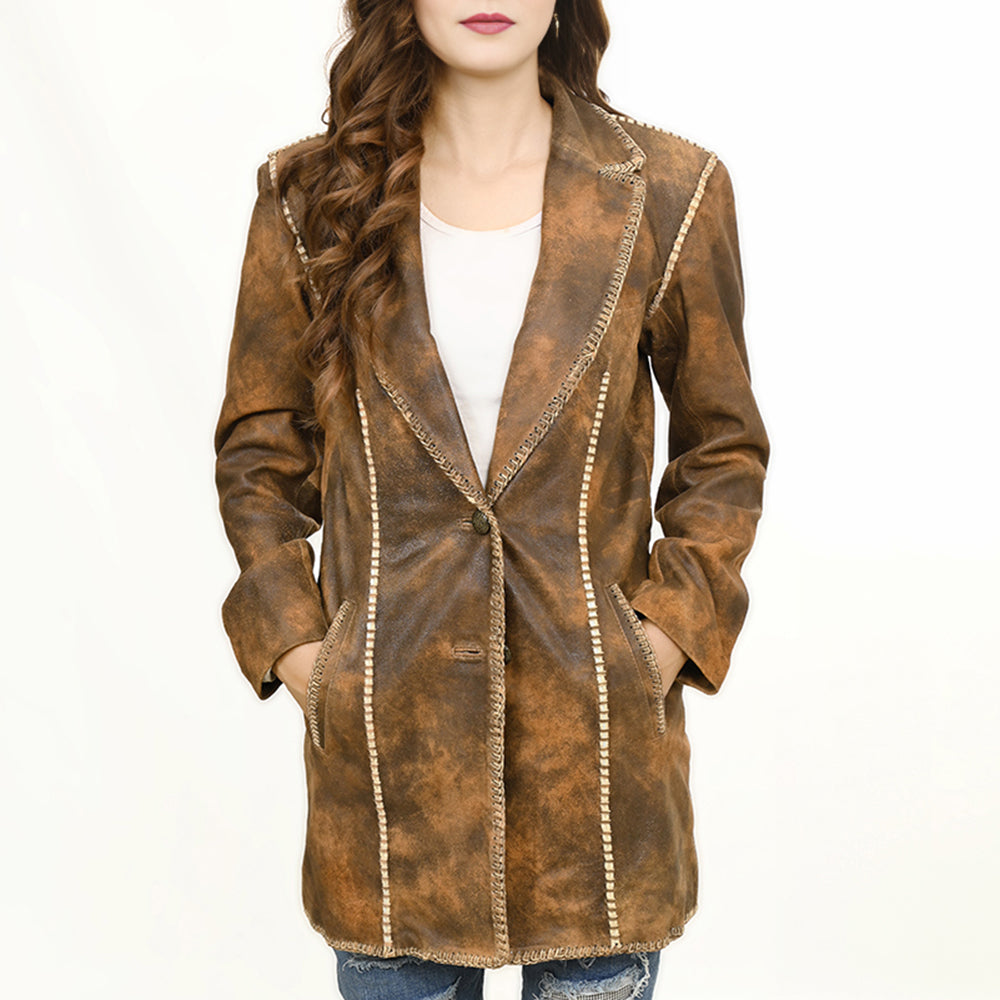 American Darling Genuine Vintage leather Women Blazer dress Shirt jacket ladies Girl| | for