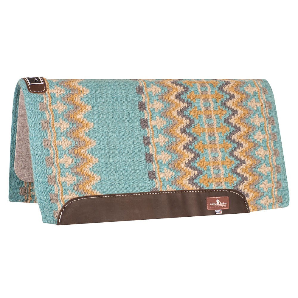 32 In X 34 Classic Equine 100% Wool Saddle Pad Turquoise