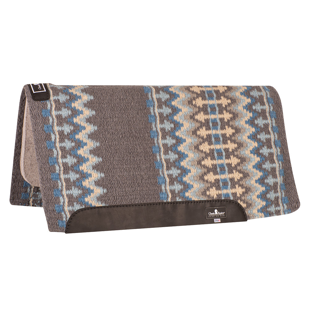 34 In X 38 Classic Equine 100% Wool Saddle Pad Charcoal Malibu